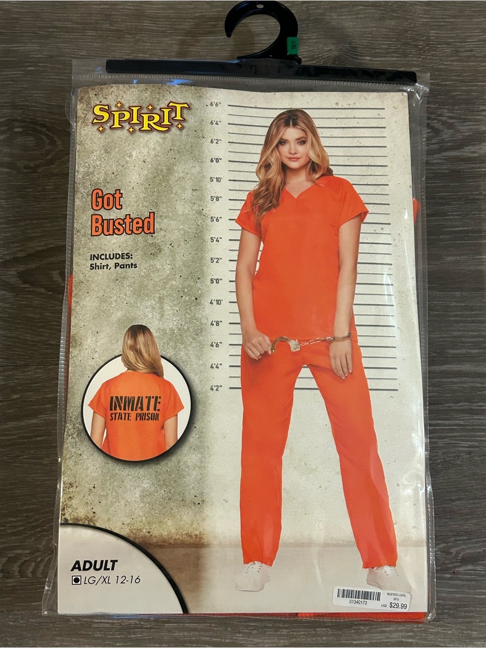 Spirit Halloween Got Busted Women Inmate State Prison Jumpsuit 2 piece